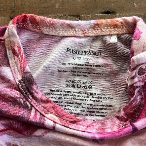 Posh Peanut Amira ruffled cap sleeve basic skirted bodysuit floral bamboo - Picture 4 of 5